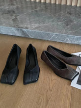 LBSFY  -  Square Toe Women Pumps 2024 New Arrivals Fashion Office Party Pumps Thin High Heels Black Brown Shallow Slip On Casual Mules 39